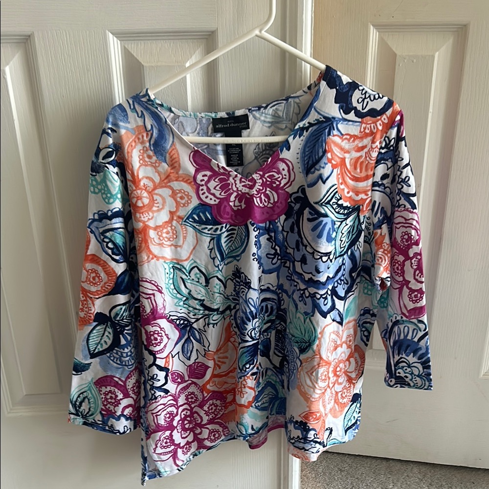 Alfred Dunner Multicolor Women's Top